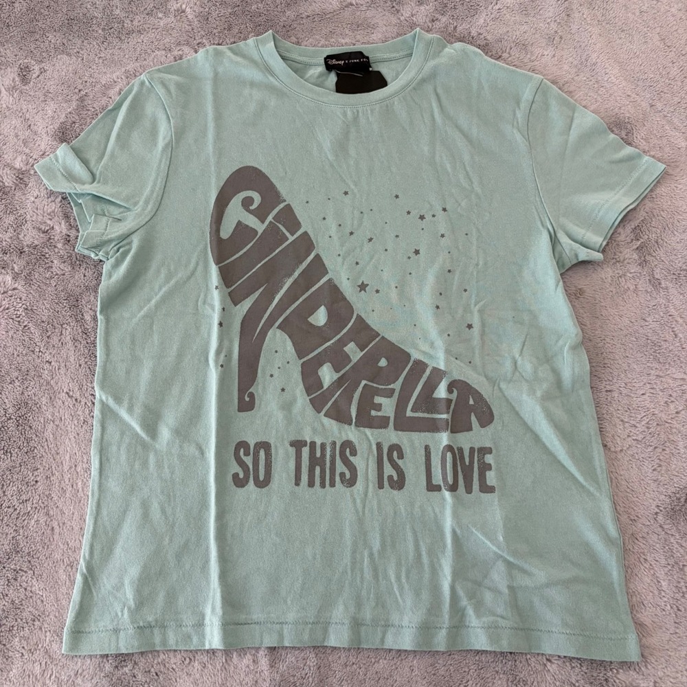 NWT Disney x Junk Food Cinderella So This Is Love T-Shirt Mint Green Small